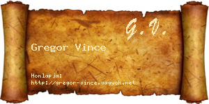 Gregor Vince névjegykártya