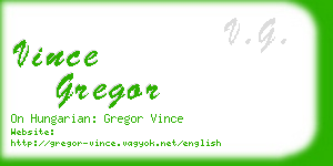 vince gregor business card